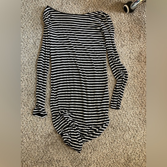 Gianni Bini Black and White Striped Mini Dress - Picture 2 of 4